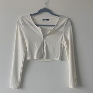 SHEIN zip up crop top